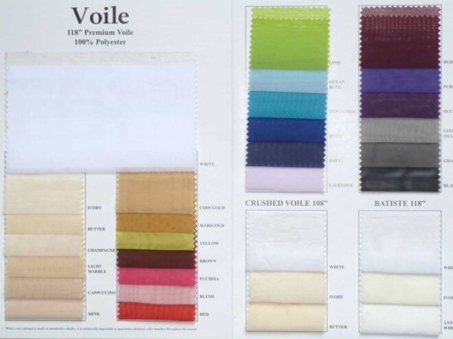 Voile color card